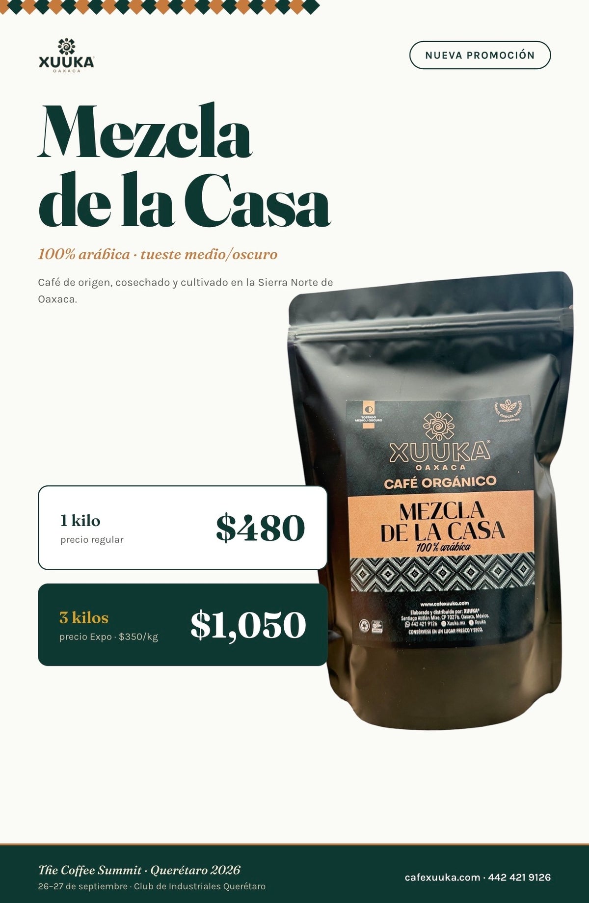 Café orgánico mezcla de la Casa